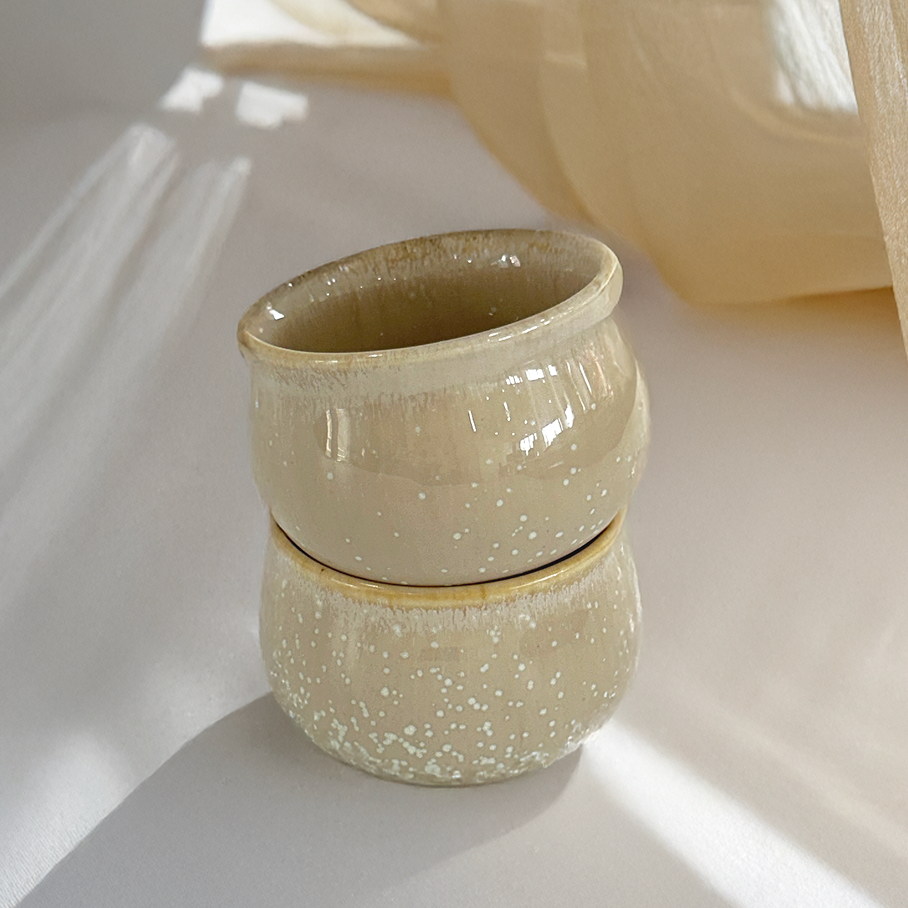 Jar Cup in Sand Beige (Set of 2)